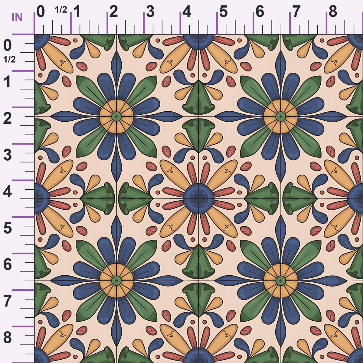 Fiesta Tiles Pattern 10 Minky Fabric