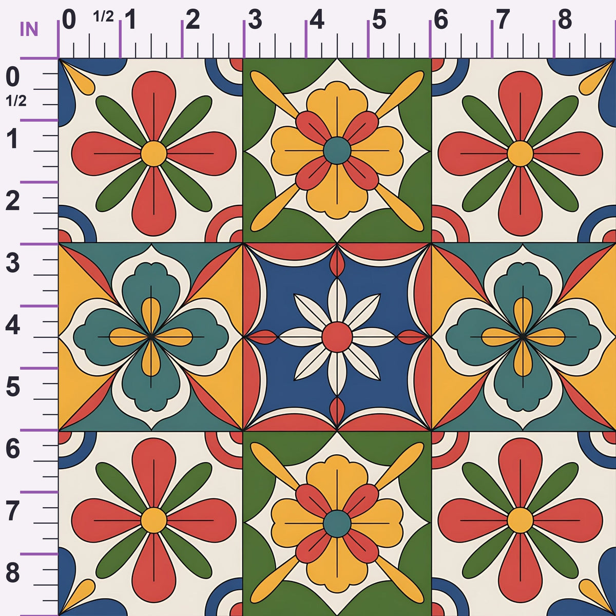 Fiesta Tiles Pattern 14 Minky Fabric