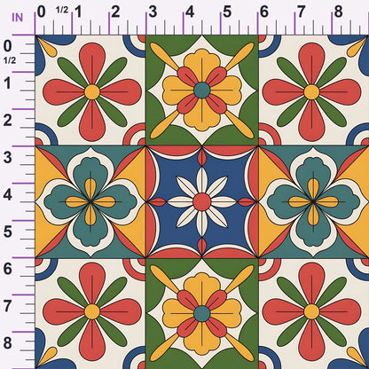 Fiesta Tiles Pattern 14 Minky Fabric