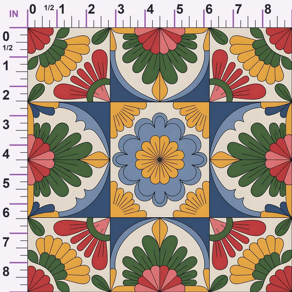 Fiesta Tiles Pattern 16 Minky Fabric