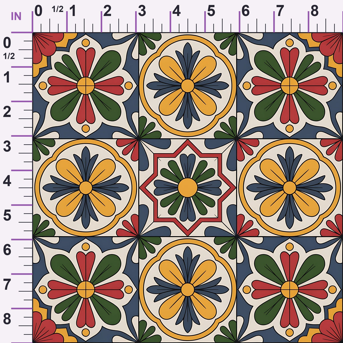 Fiesta Tiles Pattern 17 Minky Fabric