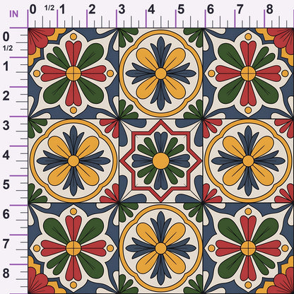 Fiesta Tiles Pattern 17 Minky Fabric