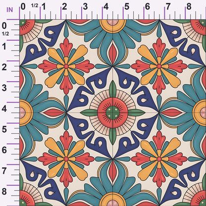Fiesta Tiles Pattern 18 Minky Fabric