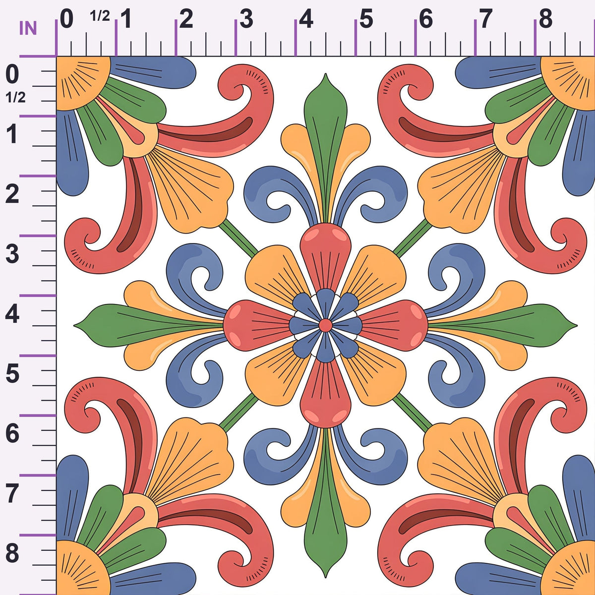 Fiesta Tiles Pattern 2 Minky Fabric