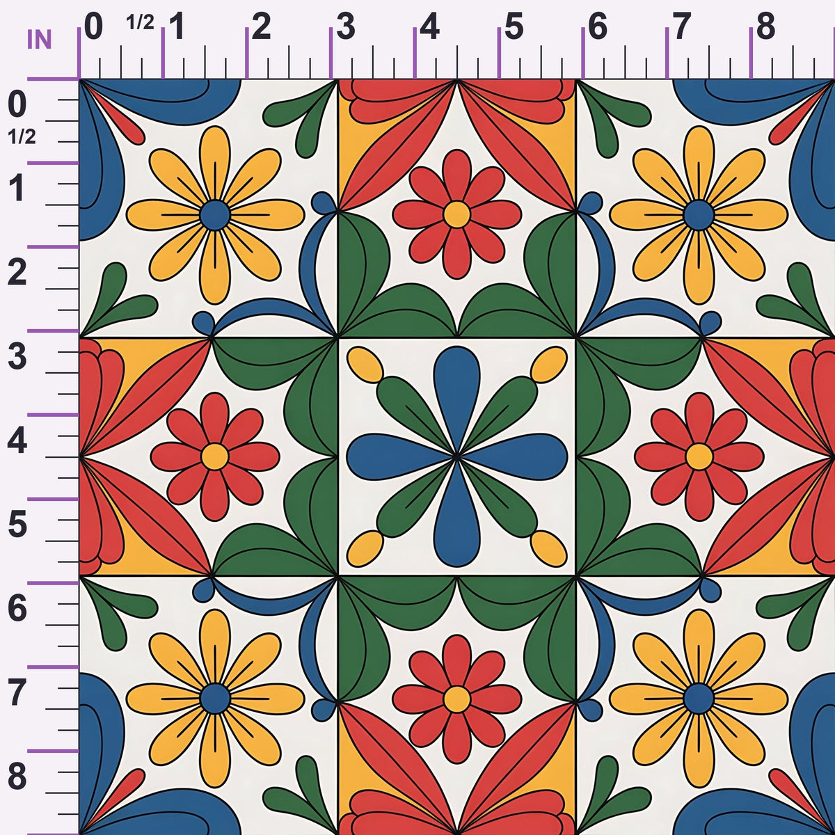 Fiesta Tiles Pattern 24 Minky Fabric