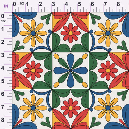 Fiesta Tiles Pattern 24 Minky Fabric