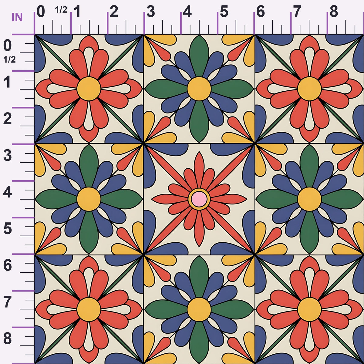 Fiesta Tiles Pattern 25 Minky Fabric