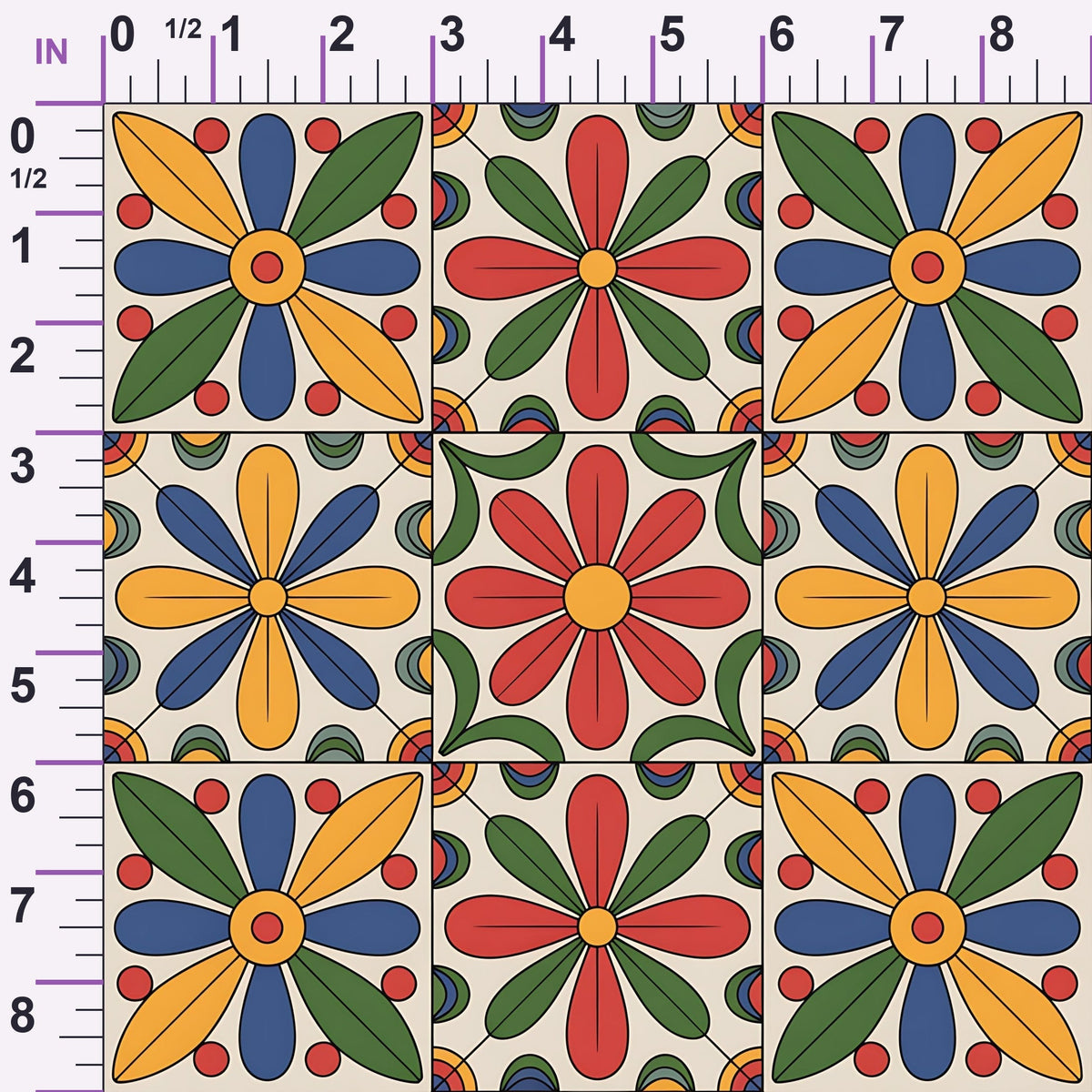 Fiesta Tiles Pattern 26 Minky Fabric