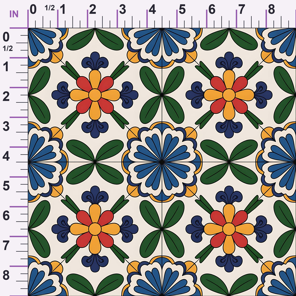 Fiesta Tiles Pattern 27 Minky Fabric