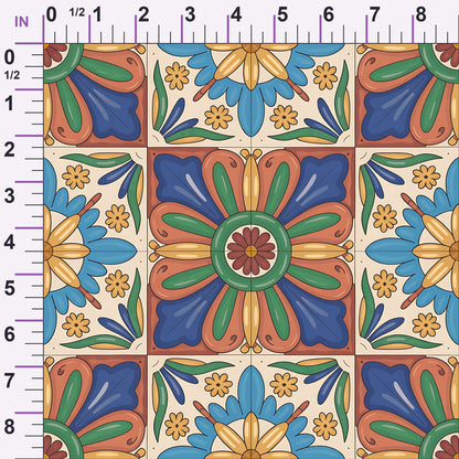 Fiesta Tiles Pattern 28 Minky Fabric