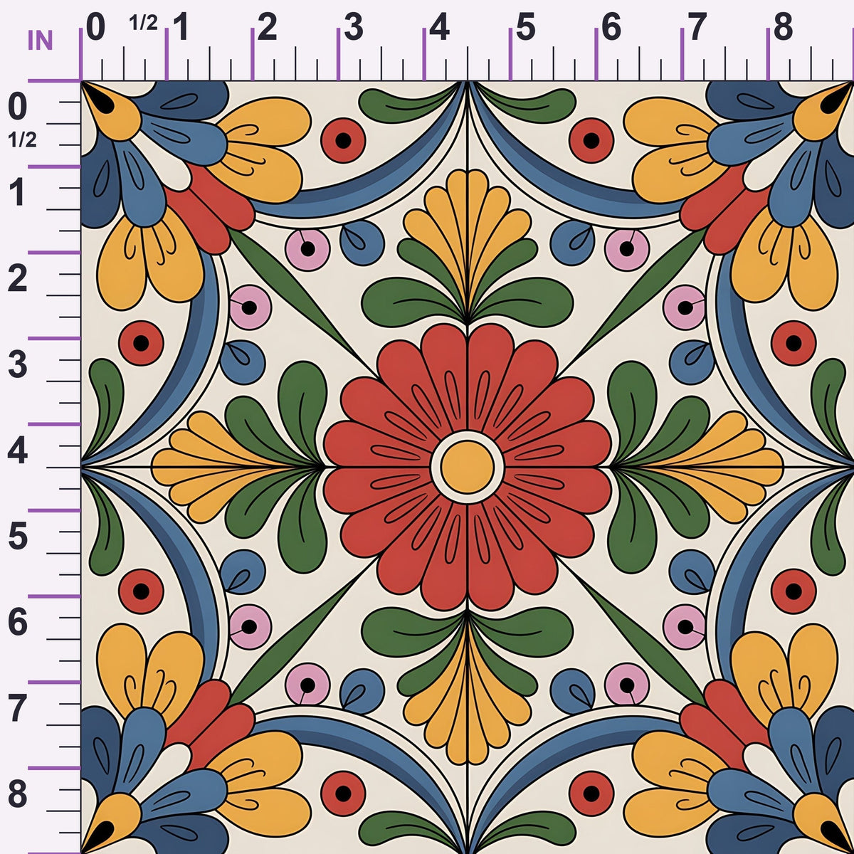 Fiesta Tiles Pattern 3 Minky Fabric