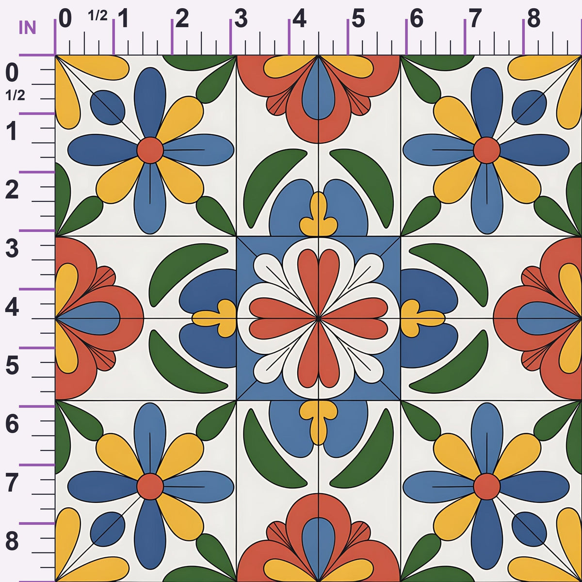 Fiesta Tiles Pattern 30 Minky Fabric
