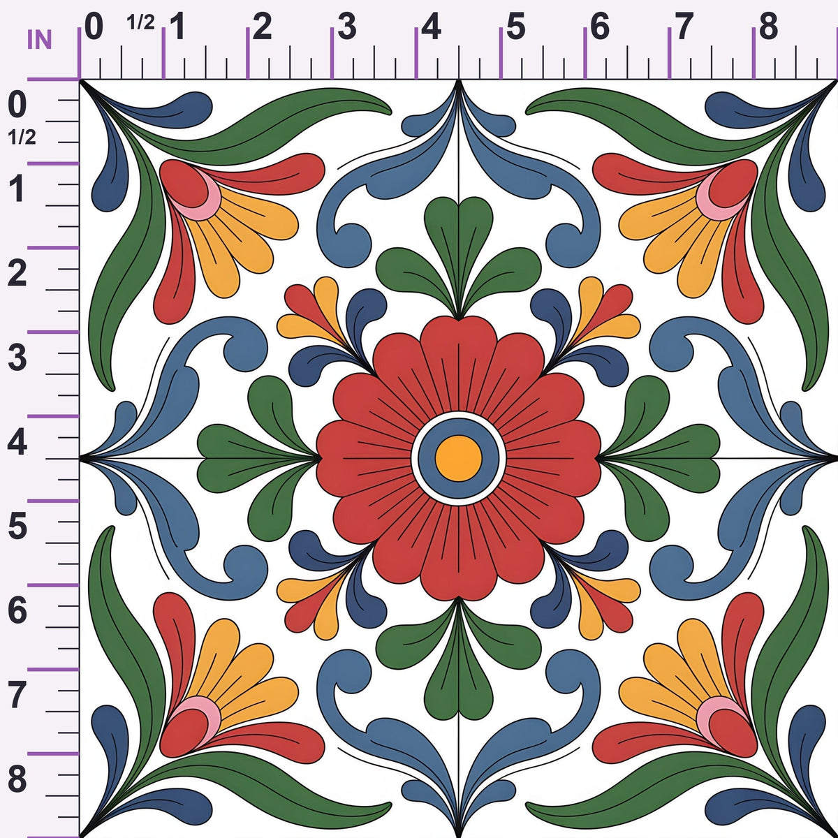 Fiesta Tiles Pattern 4 Minky Fabric
