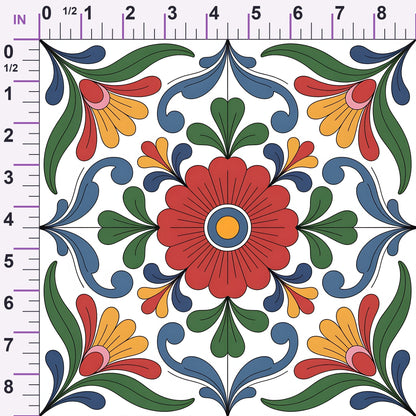 Fiesta Tiles Pattern 4 Minky Fabric