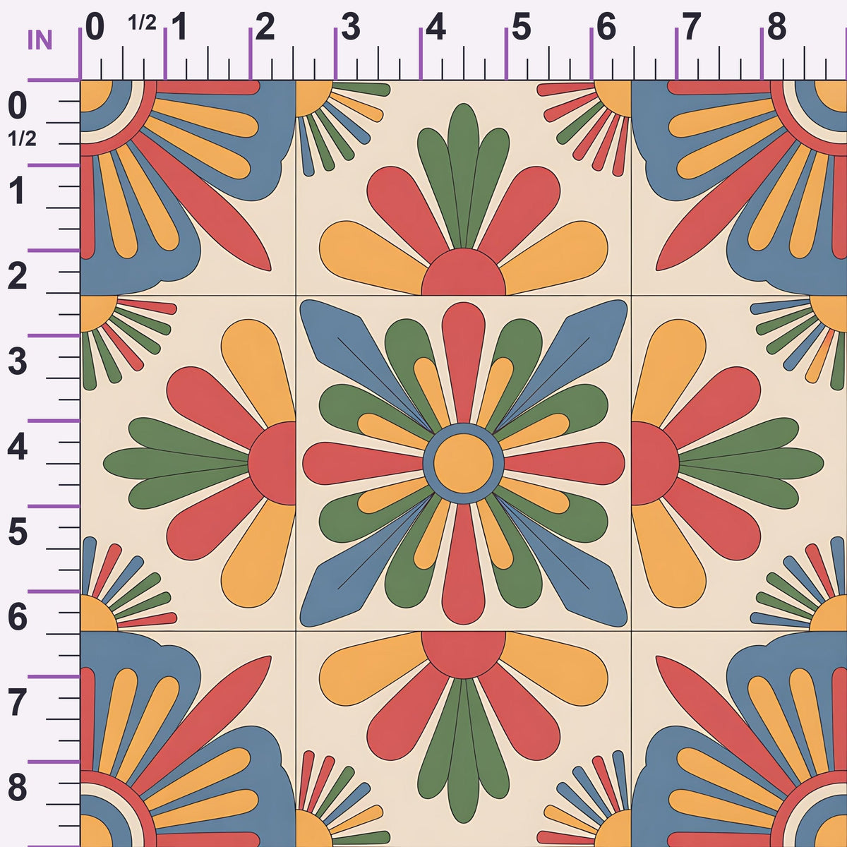 Fiesta Tiles Pattern 5 Minky Fabric