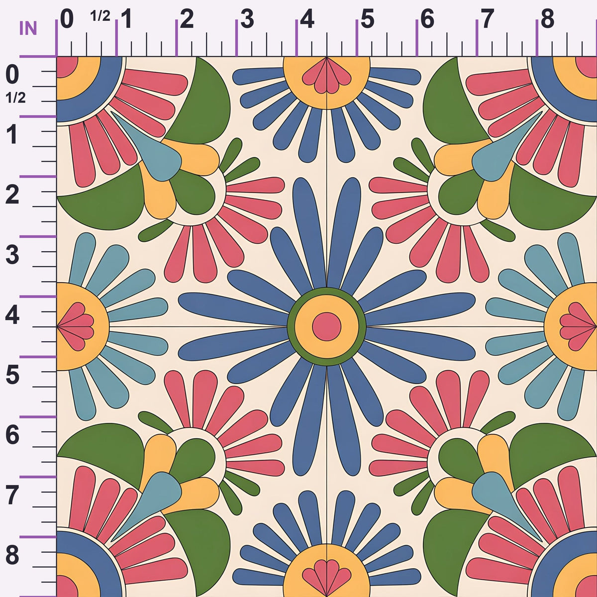 Fiesta Tiles Pattern 6 Minky Fabric