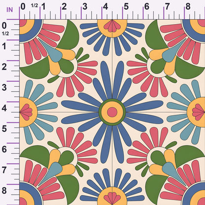 Fiesta Tiles Pattern 6 Minky Fabric