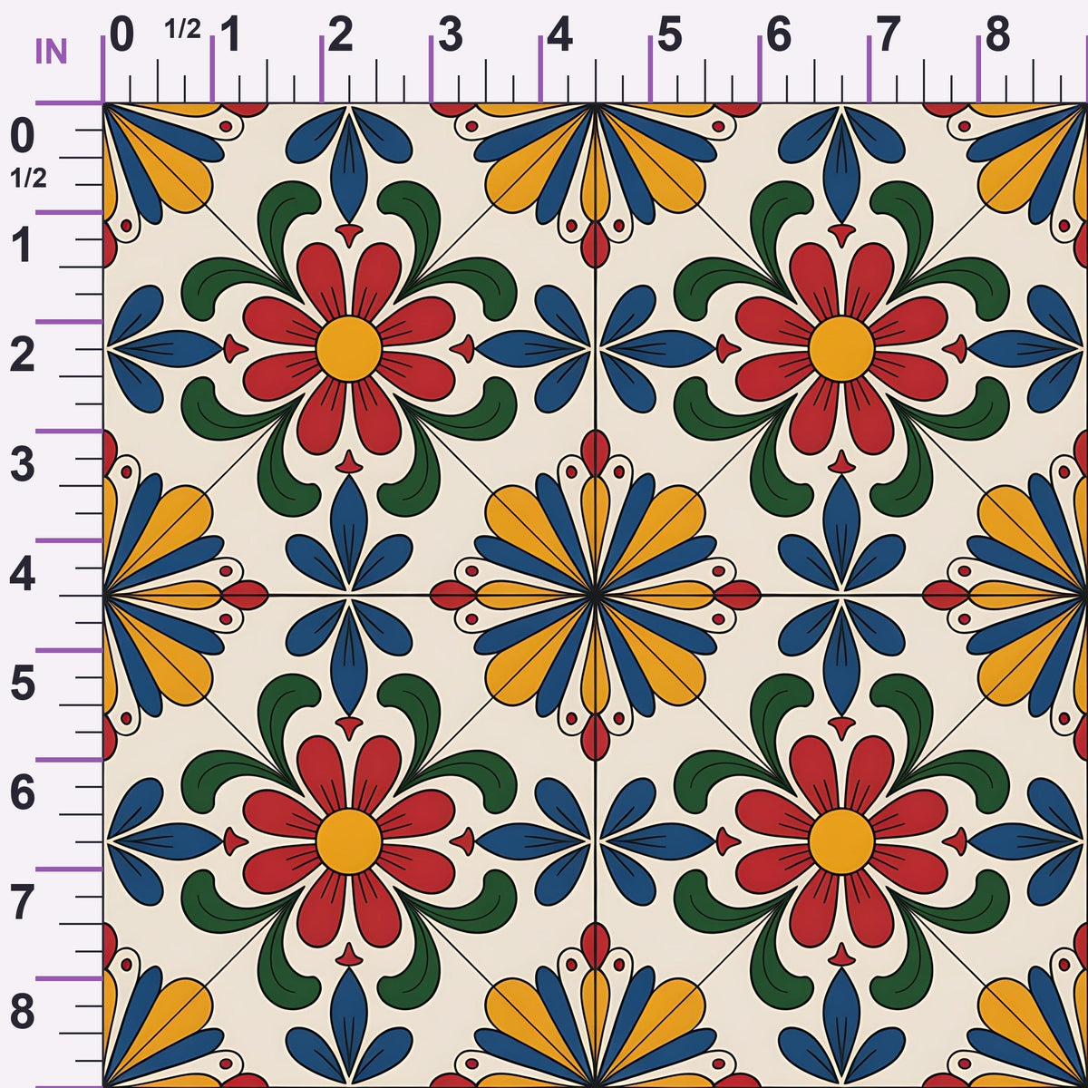 Fiesta Tiles Pattern 8 Minky Fabric