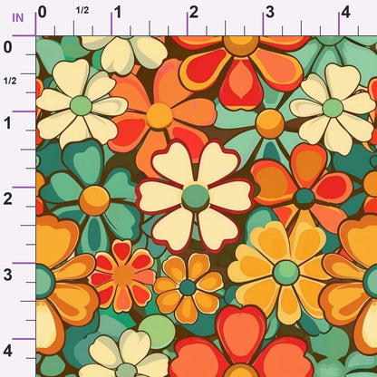 Flower Power Pattern 1 Minky Fabric