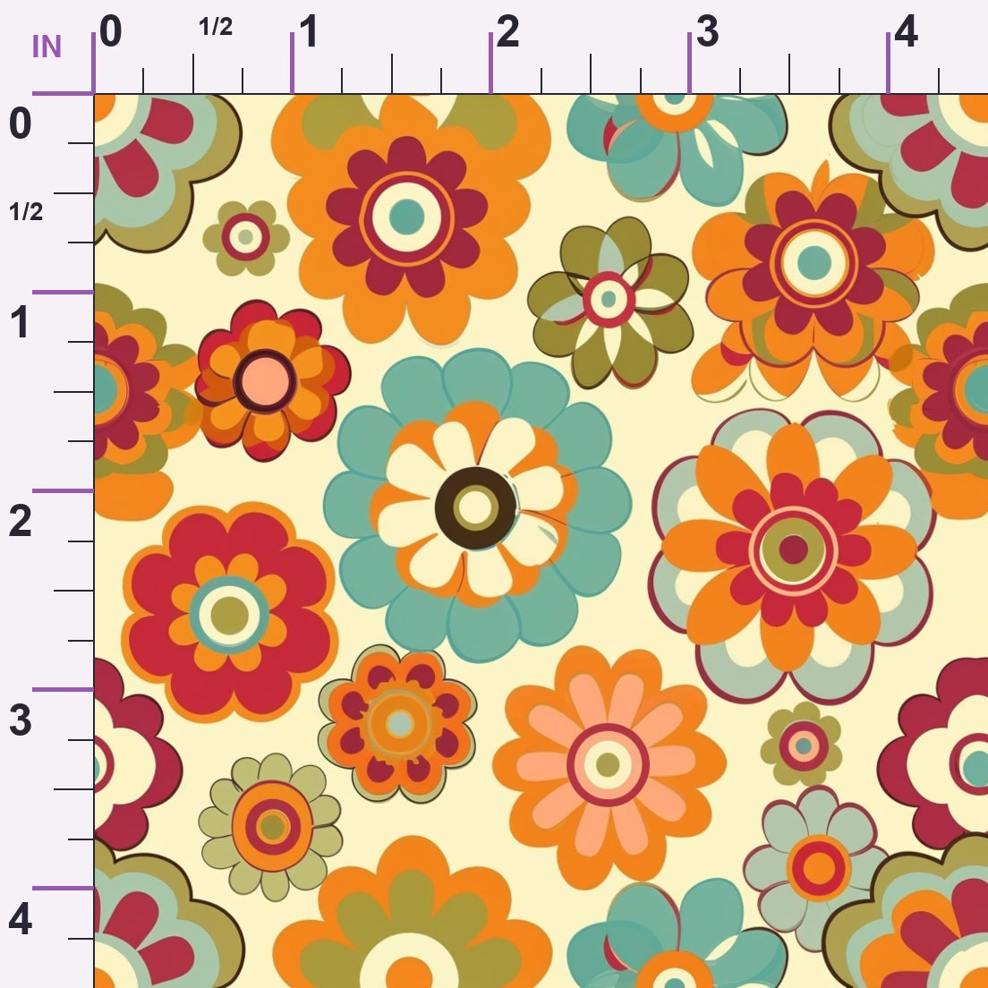 Flower Power Pattern 10 Minky Fabric