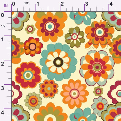 Flower Power Pattern 10 Minky Fabric
