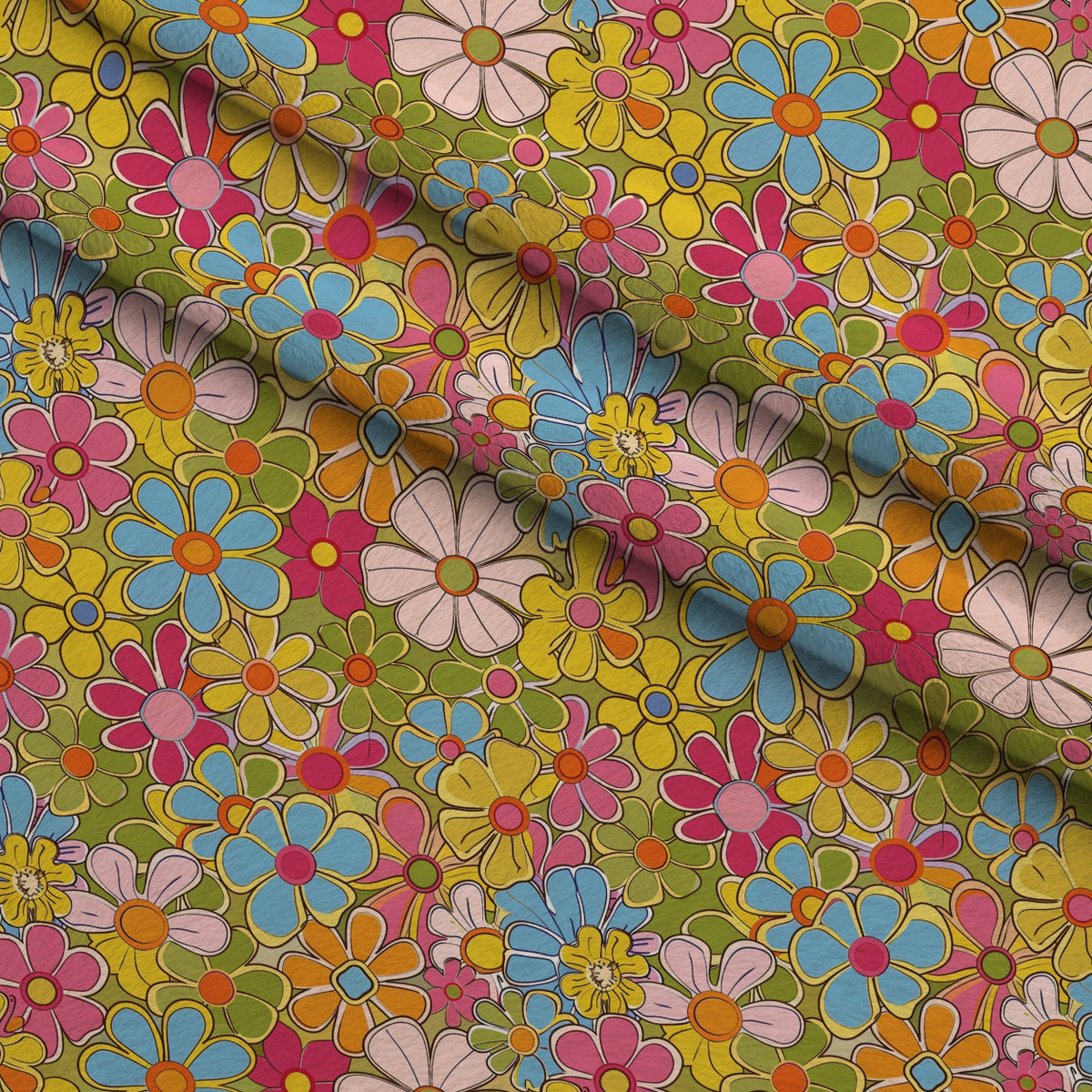 Flower Power Pattern 12 Minky Fabric