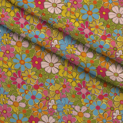 Flower Power Pattern 12 Minky Fabric