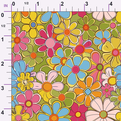 Flower Power Pattern 12 Minky Fabric