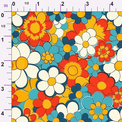 Flower Power Pattern 13 Minky Fabric