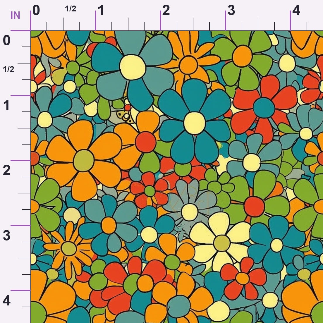 Flower Power Pattern 14 Minky Fabric