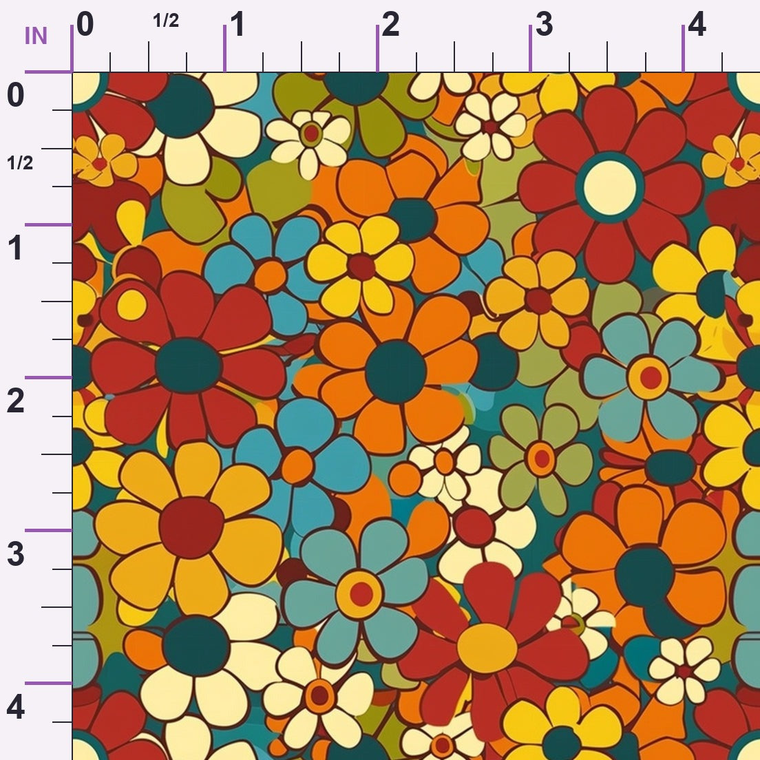 Flower Power Pattern 15 Minky Fabric