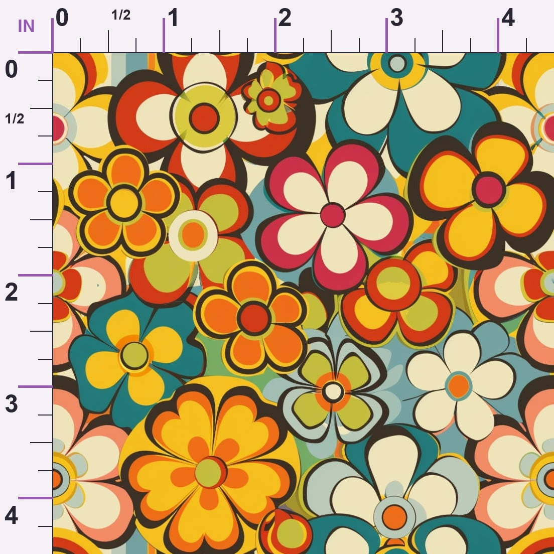 Flower Power Pattern 16 Minky Fabric