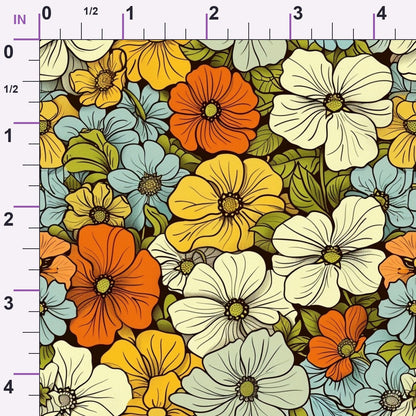 Flower Power Pattern 17 Minky Fabric