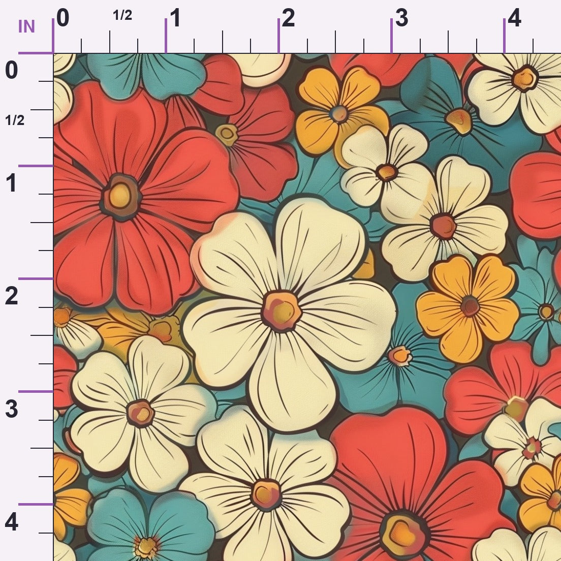 Flower Power Pattern 18 Minky Fabric