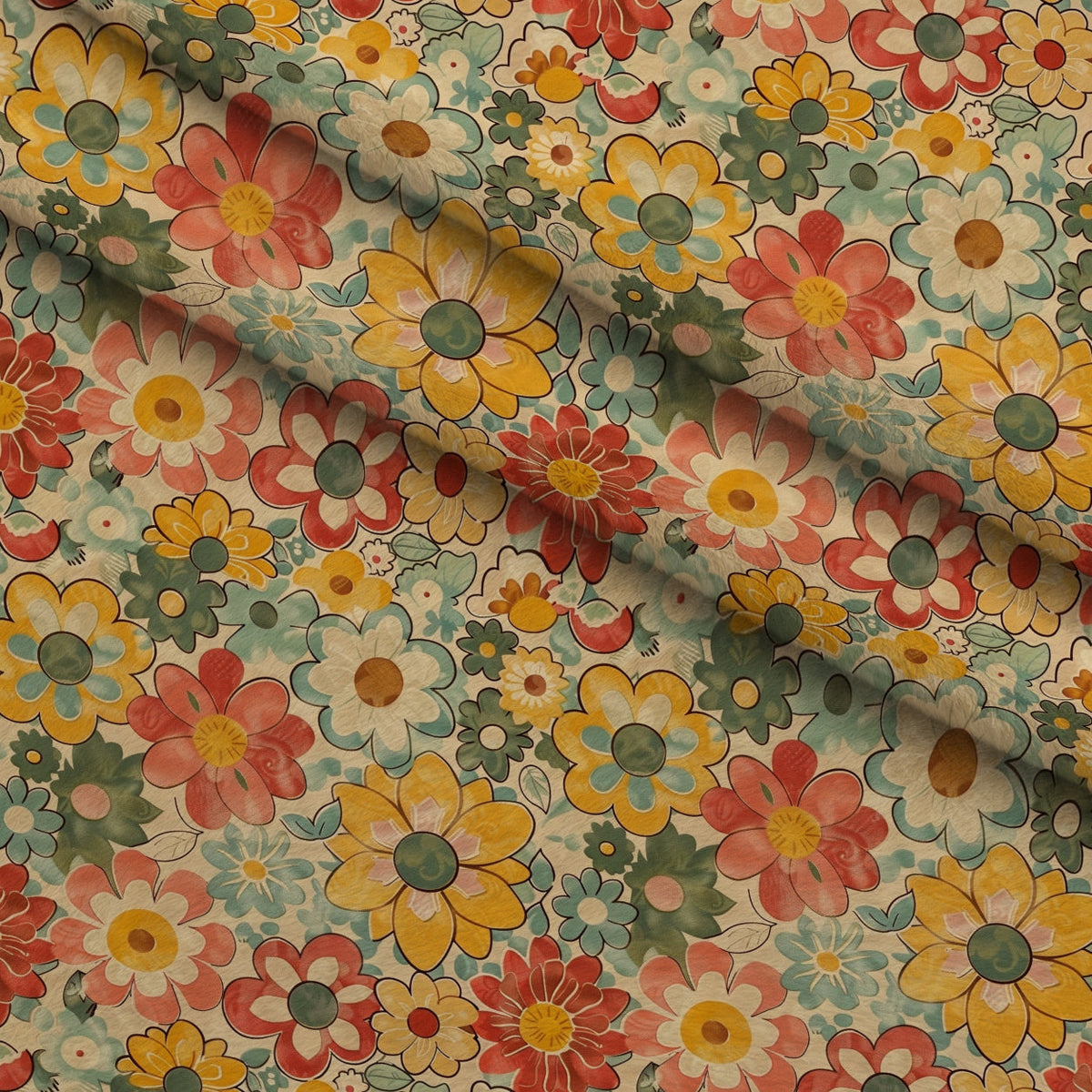 Flower Power Pattern 19 Minky Fabric