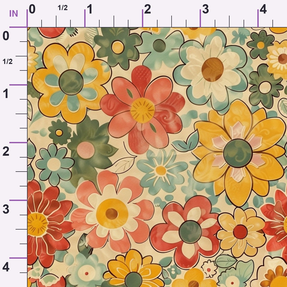 Flower Power Pattern 19 Minky Fabric