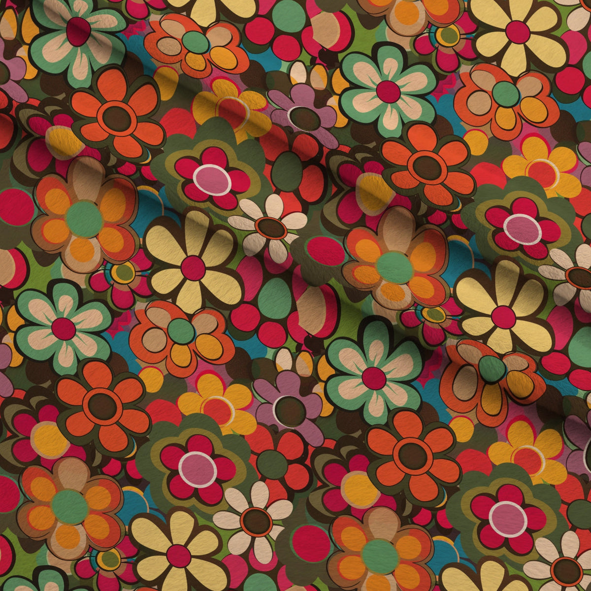 Flower Power Pattern 2 Minky Fabric
