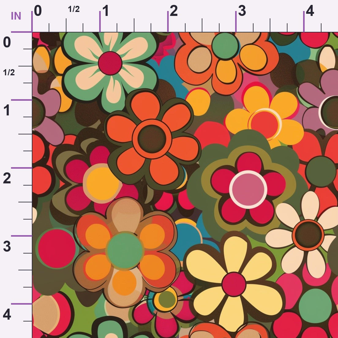Flower Power Pattern 2 Minky Fabric