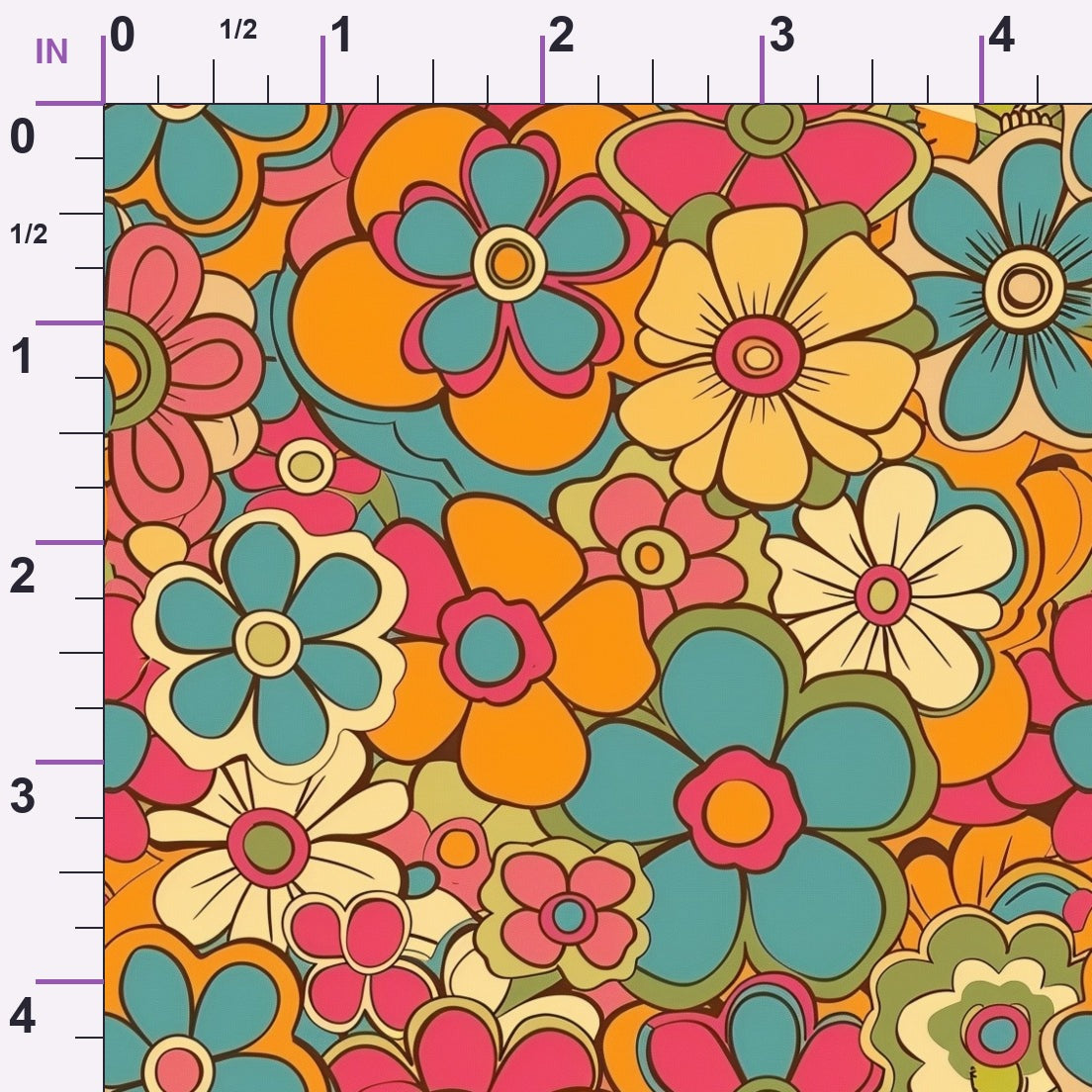 Flower Power Pattern 21 Minky Fabric