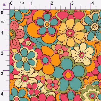 Flower Power Pattern 21 Minky Fabric
