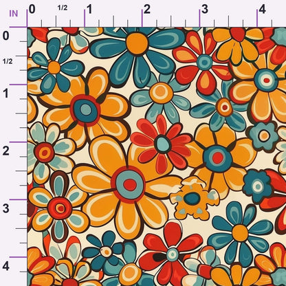 Flower Power Pattern 22 Minky Fabric
