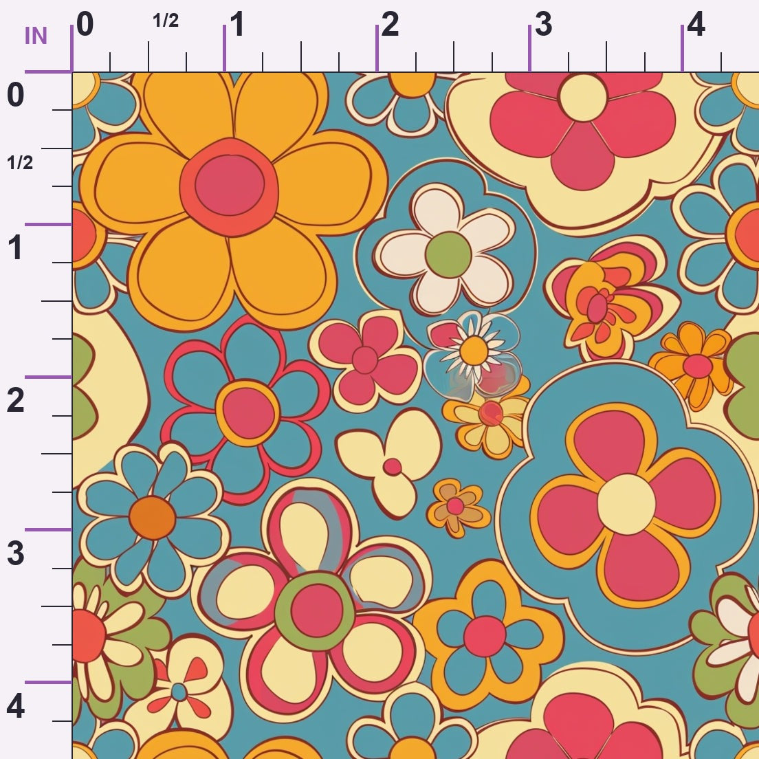 Flower Power Pattern 23 Minky Fabric