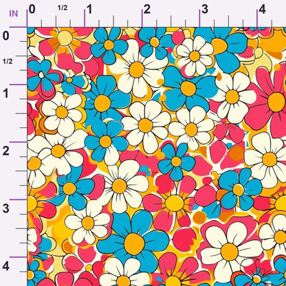 Flower Power Pattern 24 Minky Fabric