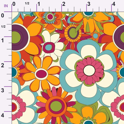 Flower Power Pattern 25 Minky Fabric