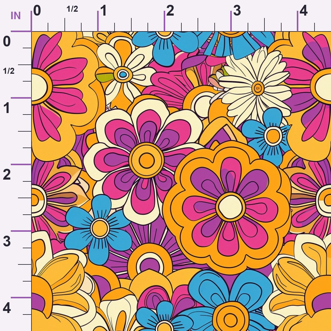 Flower Power Pattern 26 Minky Fabric