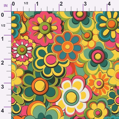 Flower Power Pattern 27 Minky Fabric