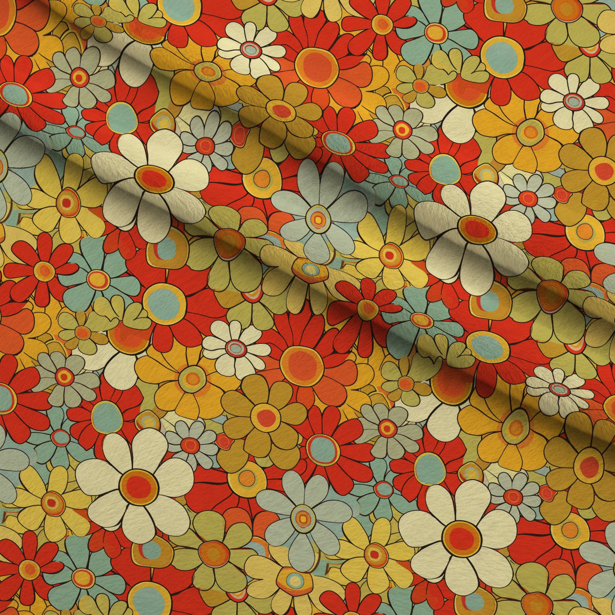 Flower Power Pattern 3 Minky Fabric