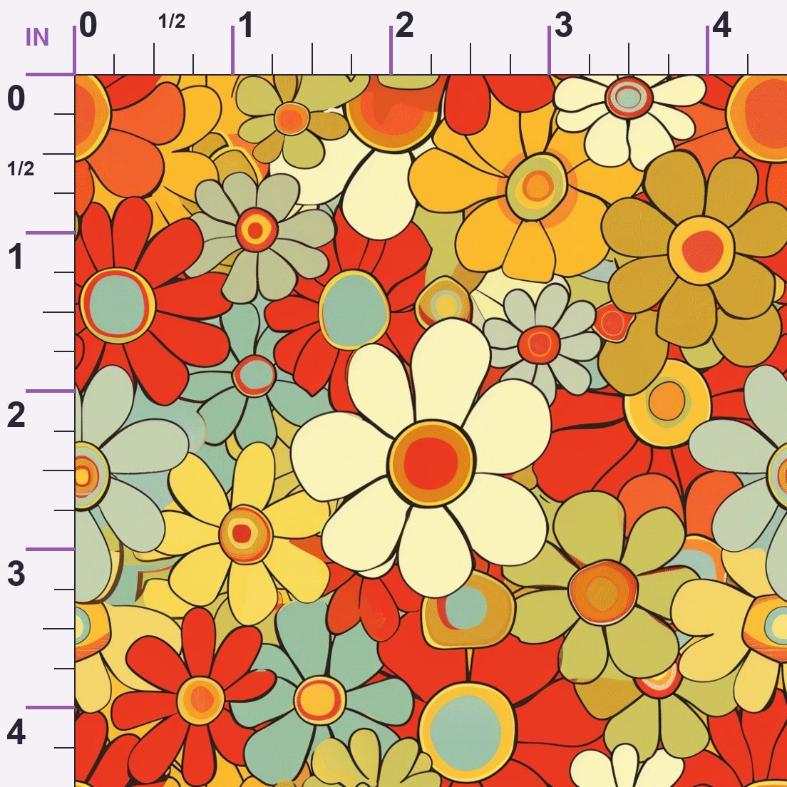 Flower Power Pattern 3 Minky Fabric