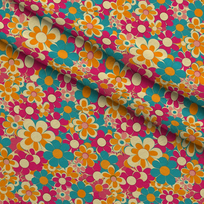Flower Power Pattern 30 Minky Fabric