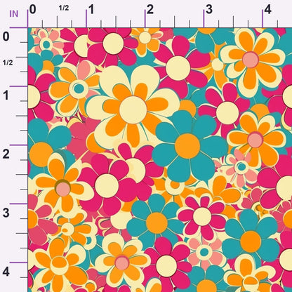 Flower Power Pattern 30 Minky Fabric